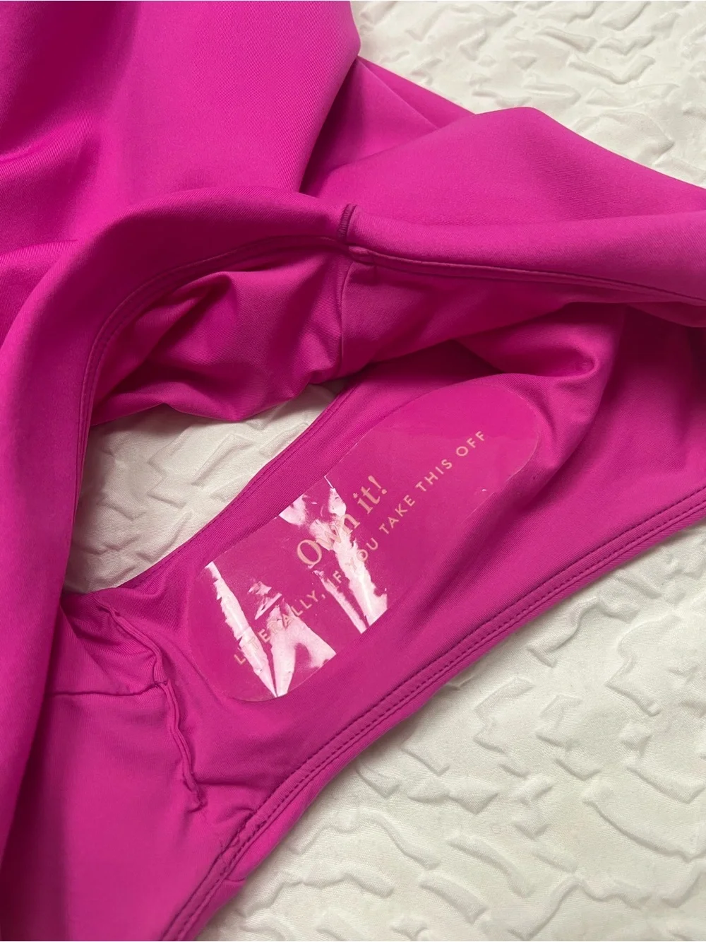 Left On Friday Streamline Swimsuit Hot Pink L Square Neck One-Piece - Picture 7 of 9